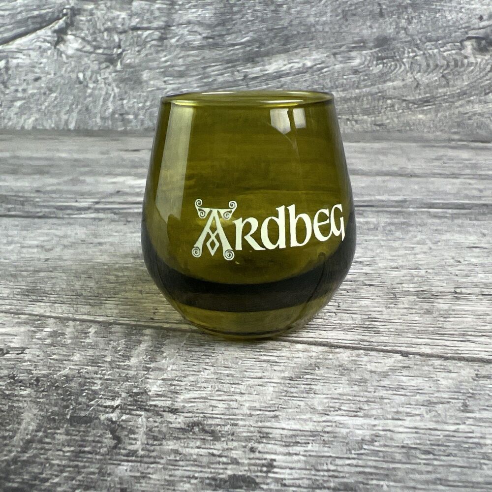 Ardbeg ~ Scotch Whiskey - Dark Green Tiny Shot Glasses *Vintage